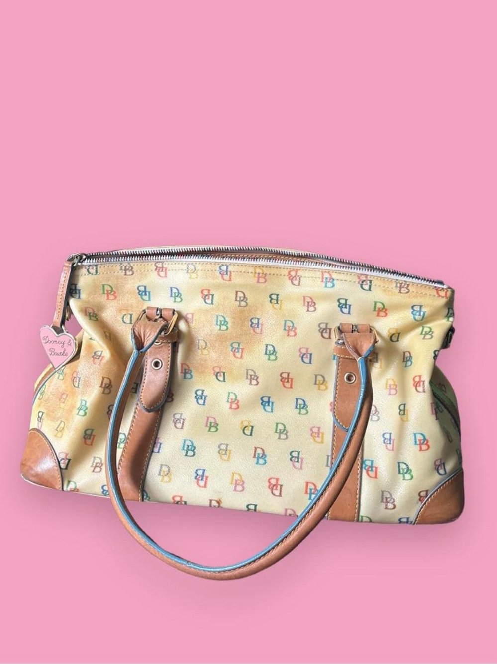 Y2K Dooney & Bourke Multicolor DB Logo Satchel